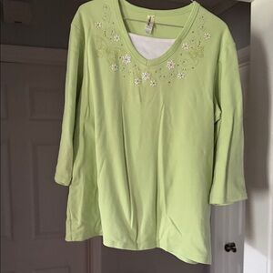 Decorated Originals Women’s Light-Green Embroidered Women's Top